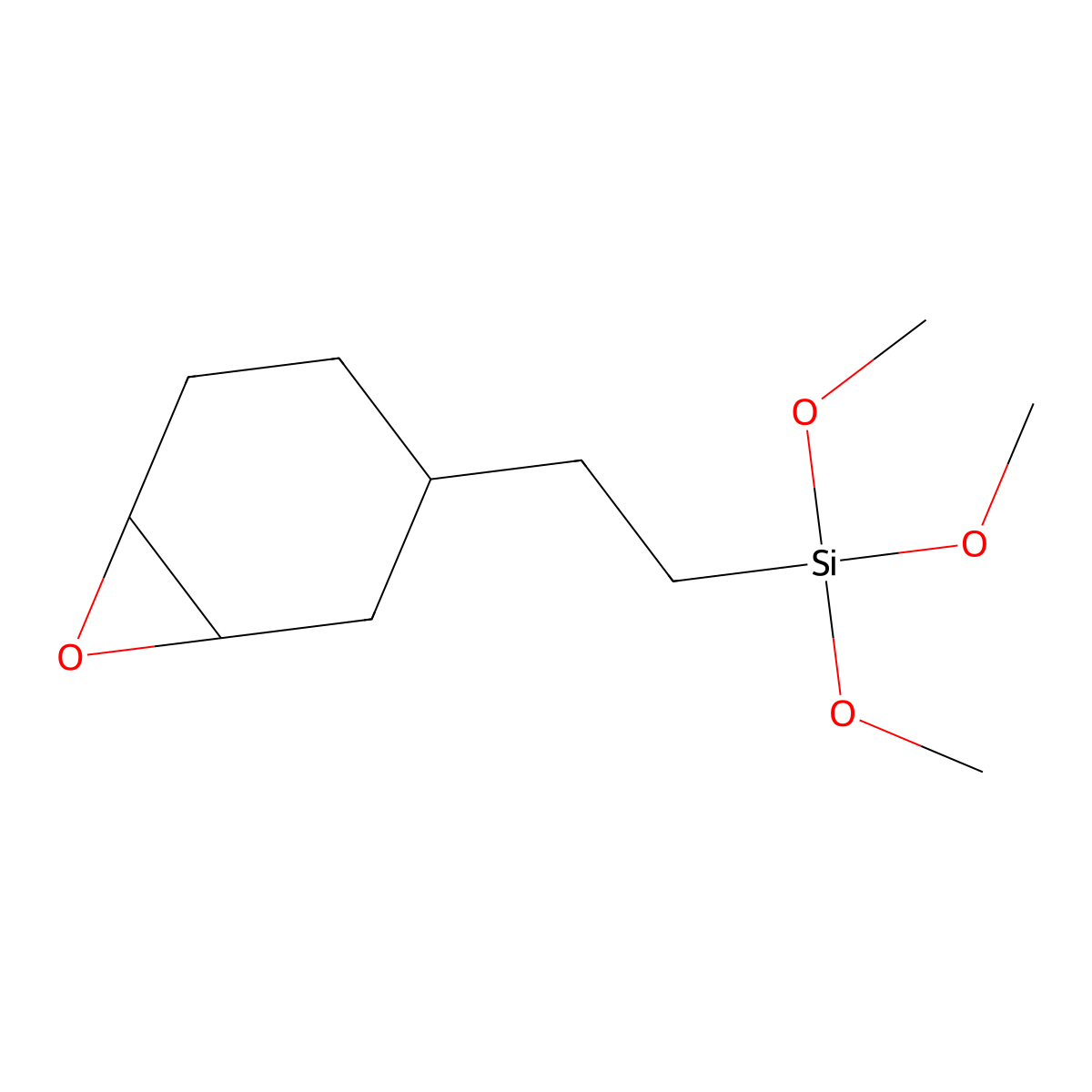 Epoxycyclohexylethyltrimethoxysilane molecular structure, CAS 3388-04-3