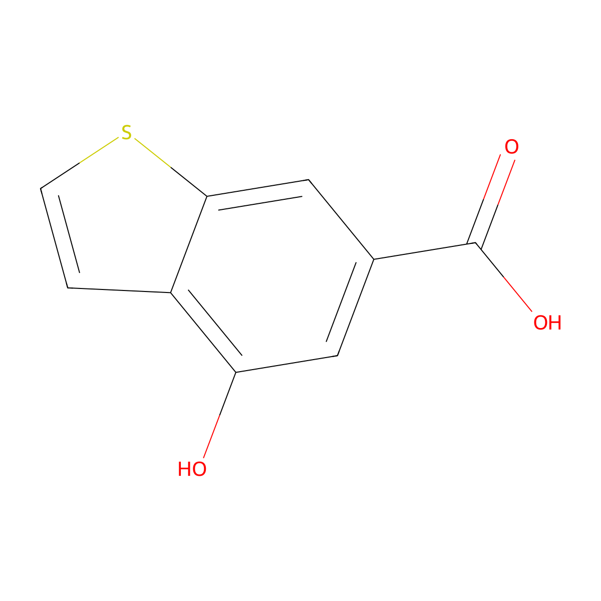 4-Hydroxybenzo[b]thiophene-6-carboxylic acid molecular structure, CAS 33880-31-8