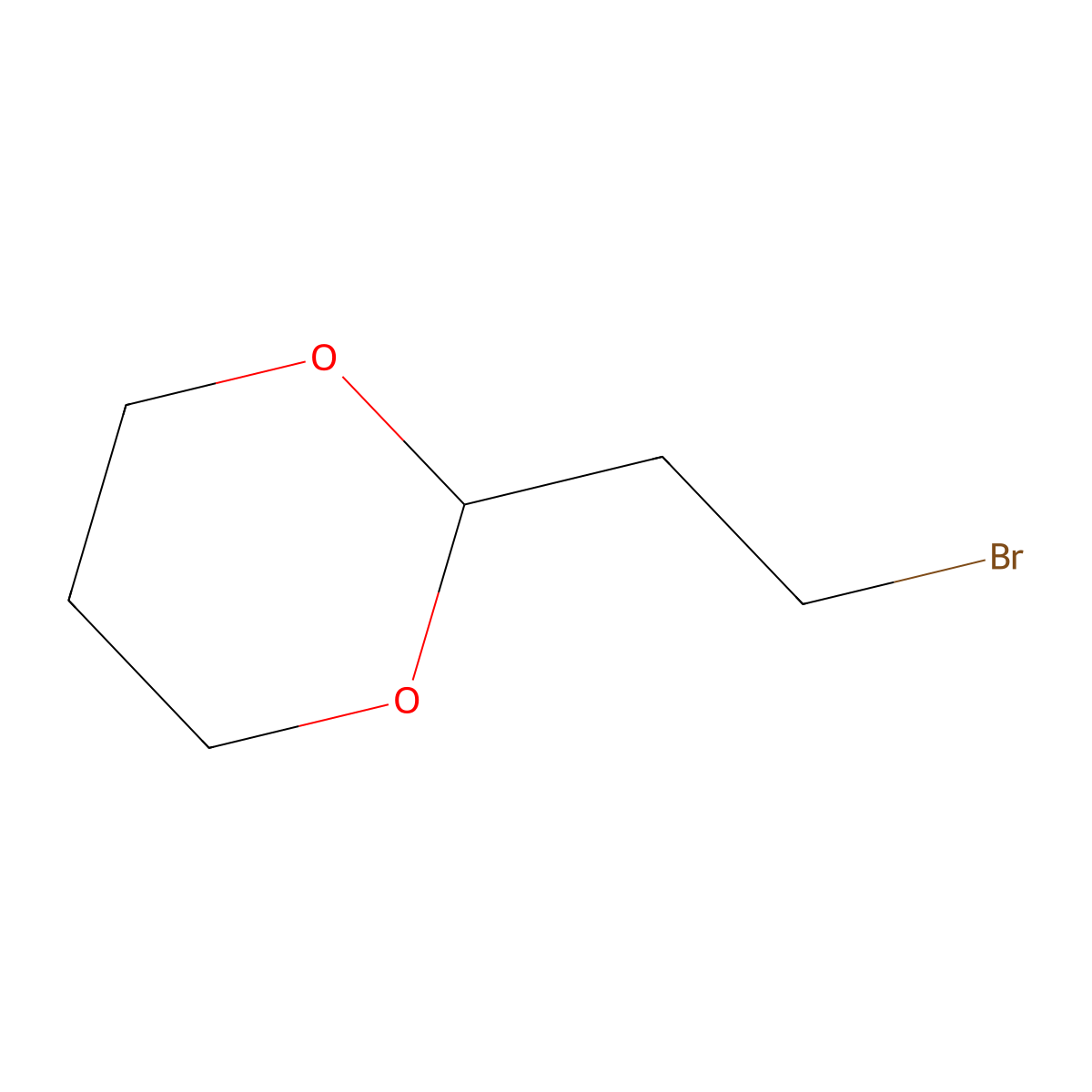 1,3-Dioxane, 2-(2-bromoethyl)- molecular structure, CAS 33884-43-4