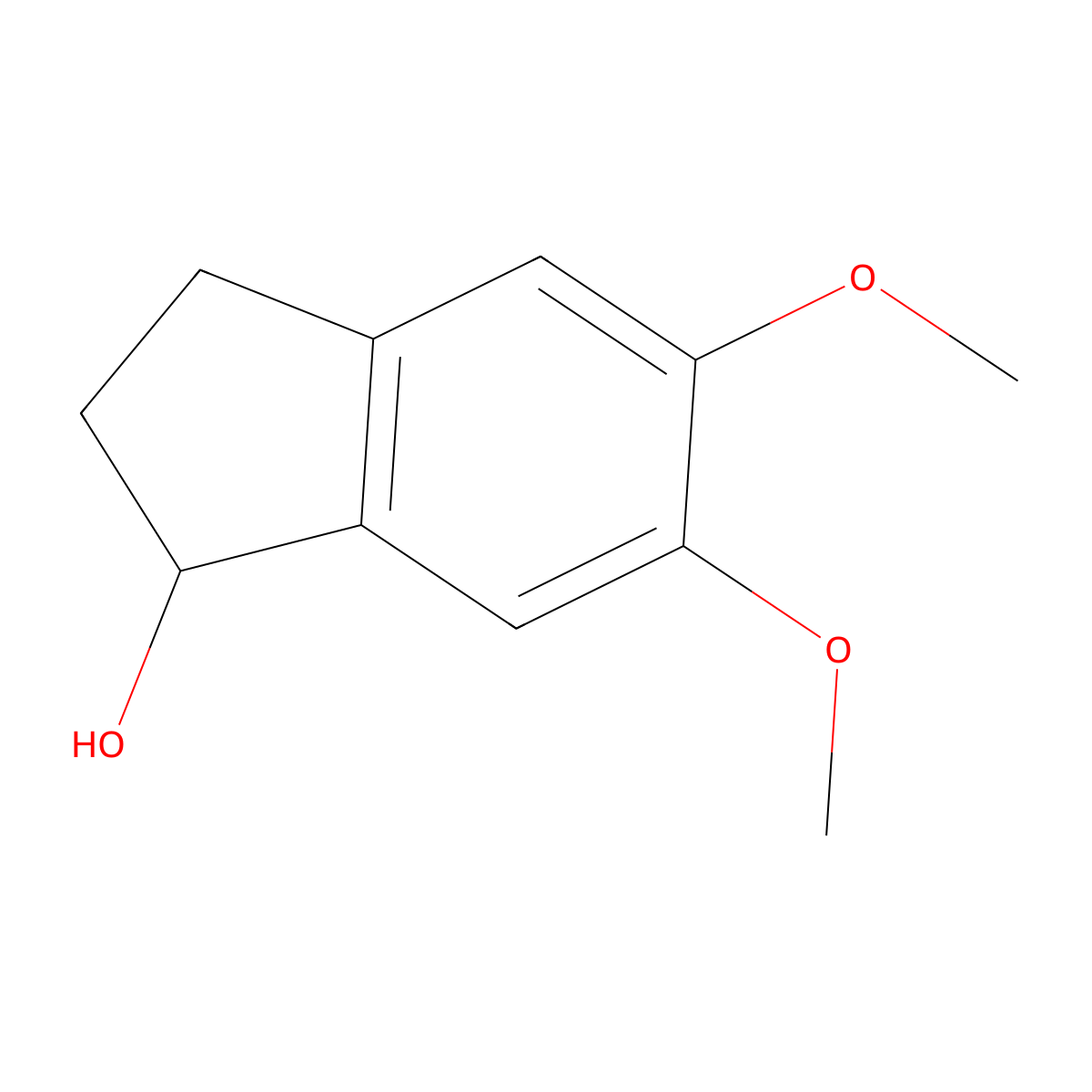 5,6-dimethoxy-2,3-dihydro-1H-inden-1-ol molecular structure, CAS 33884-52-5