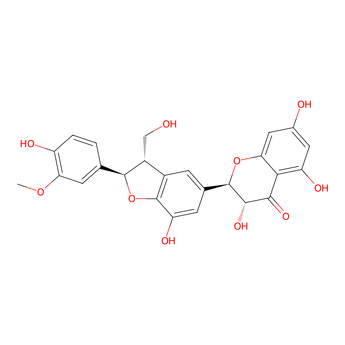 Silychristin molecular structure, CAS 33889-69-9