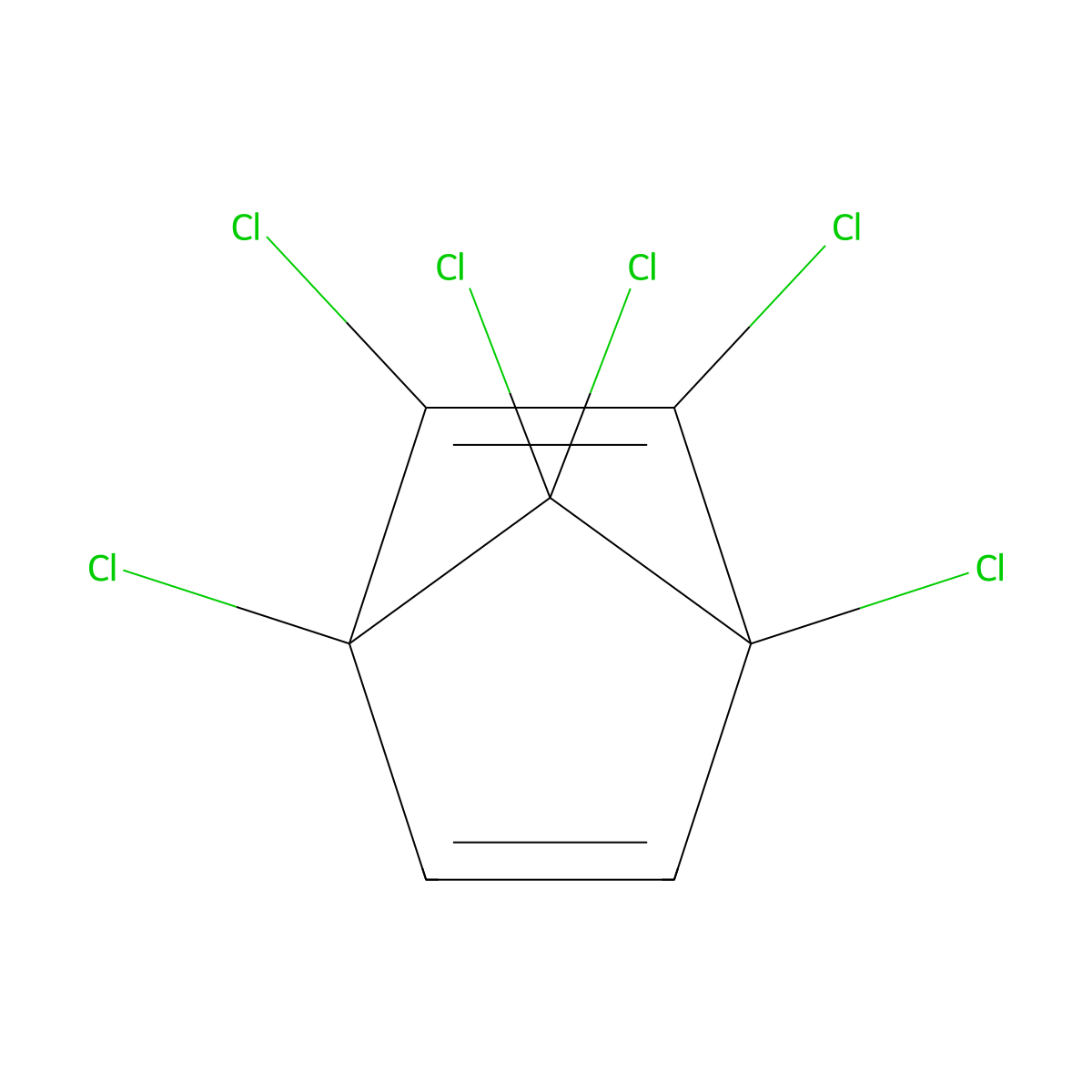 1,2,3,4,7,7-Hexachlorobicyclo(2.2.1)hepta-2,5-diene molecular structure, CAS 3389-71-7