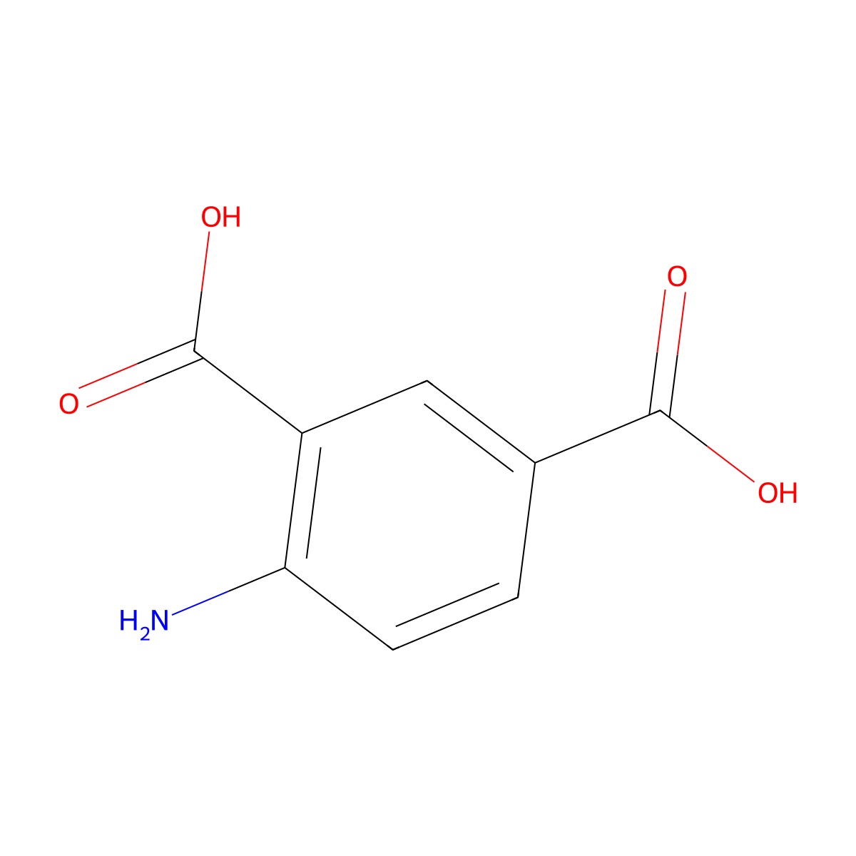 4-Aminobenzene-1,3-dioic acid molecular structure, CAS 33890-03-8