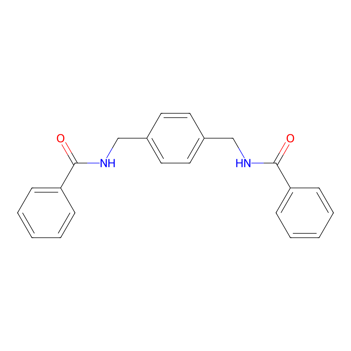 Benzene, 1,4-bis(benzoylaminomethyl)- molecular structure, CAS 33891-01-9