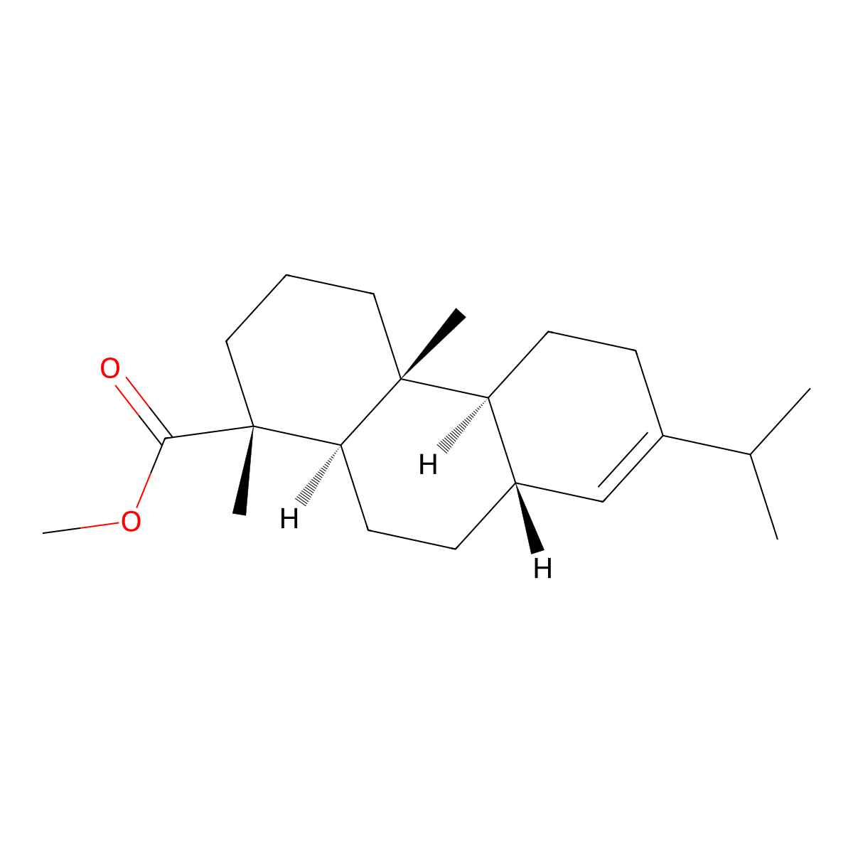 Methyl dihydroabietate molecular structure, CAS 33892-18-1