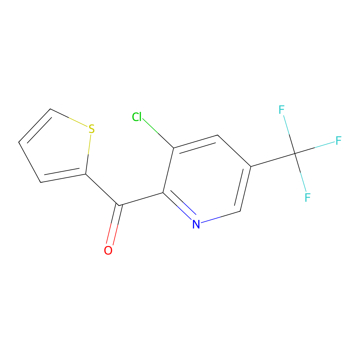 [3-Chloro-5-(trifluoromethyl)-2-pyridinyl](2-thienyl)methanone molecular structure, CAS 338953-29-0