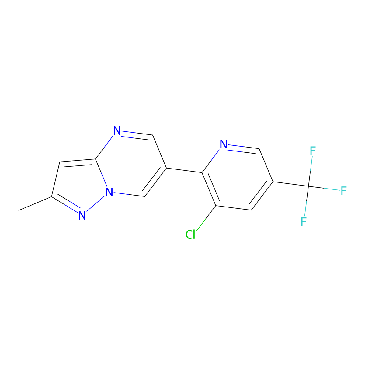 6-(3-Chloro-5-(trifluoromethyl)-2-pyridinyl)-2-methylpyrazolo[1,5-a]pyrimidine molecular structure, CAS 338953-35-8