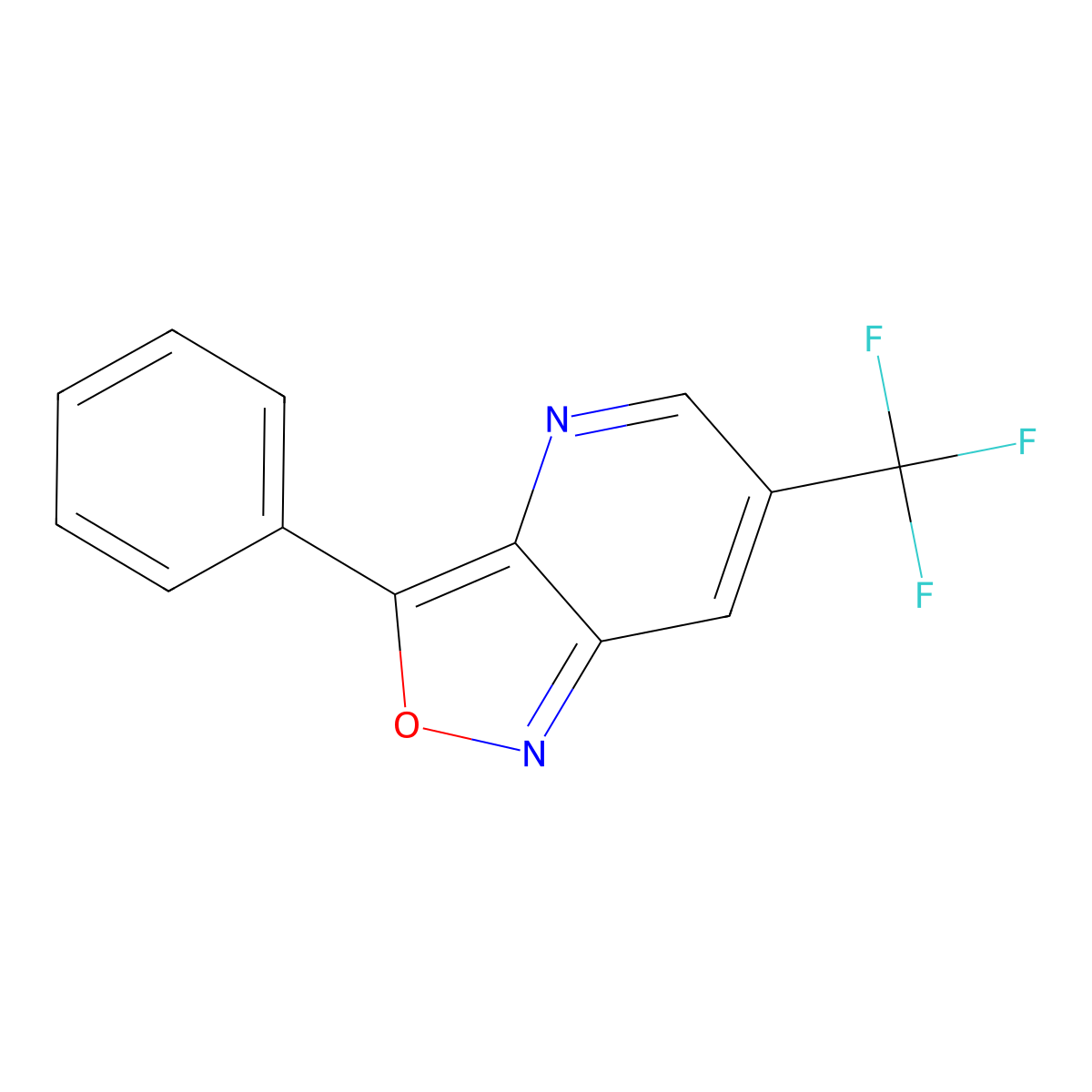 3-Phenyl-6-(trifluoromethyl)-[1,2]oxazolo[4,3-b]pyridine molecular structure, CAS 338953-50-7