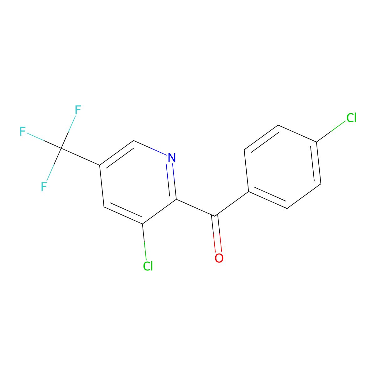 (4-Chlorophenyl)[3-chloro-5-(trifluoromethyl)-2-pyridinyl]methanone molecular structure, CAS 338953-54-1