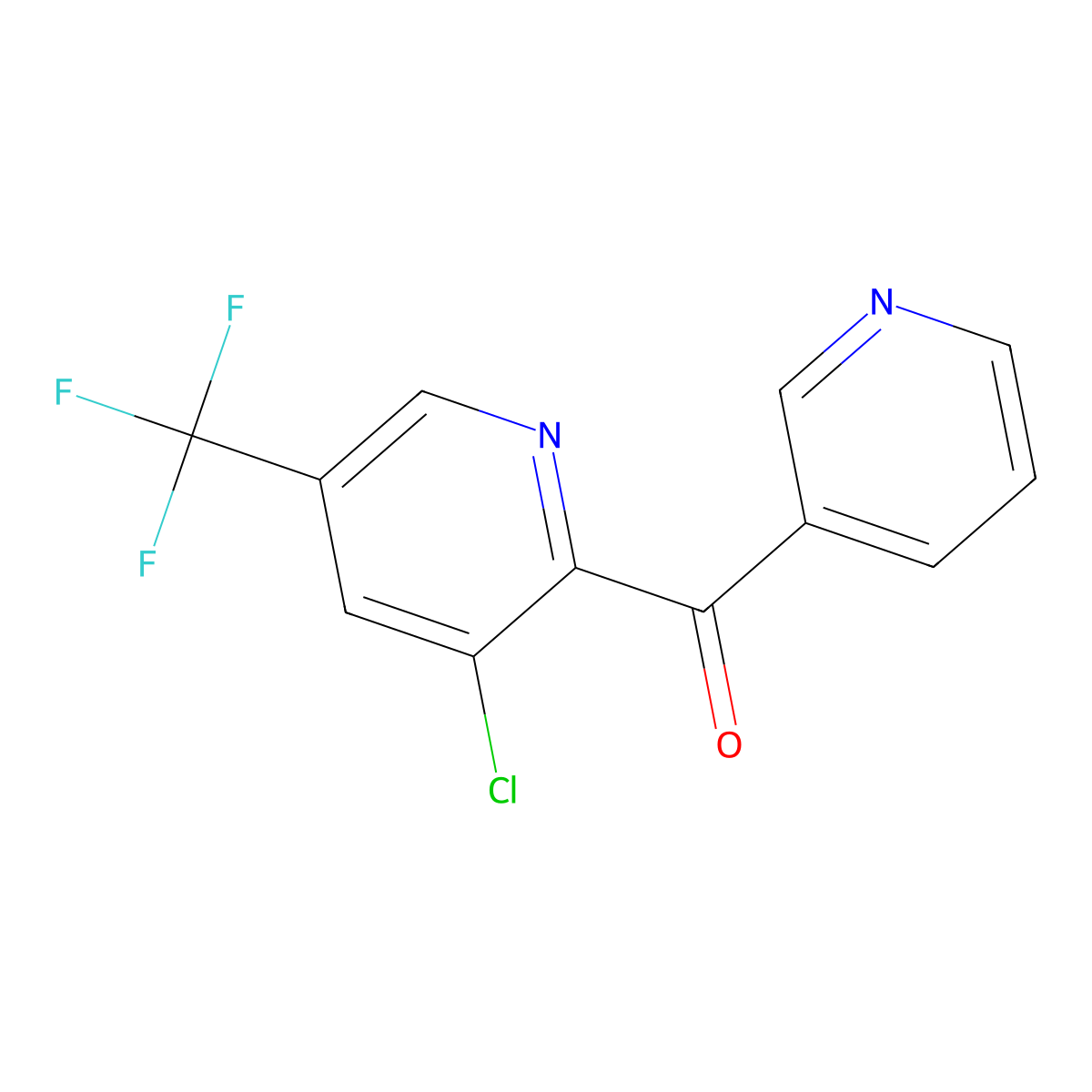 [3-Chloro-5-(trifluoromethyl)-2-pyridinyl](3-pyridinyl)methanone molecular structure, CAS 338953-55-2