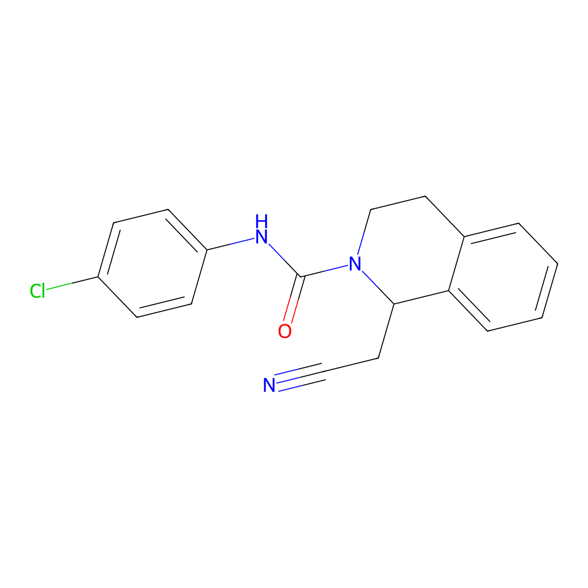 N-(4-chlorophenyl)-1-(cyanomethyl)-3,4-dihydro-2(1H)-isoquinolinecarboxamide molecular structure, CAS 338953-57-4
