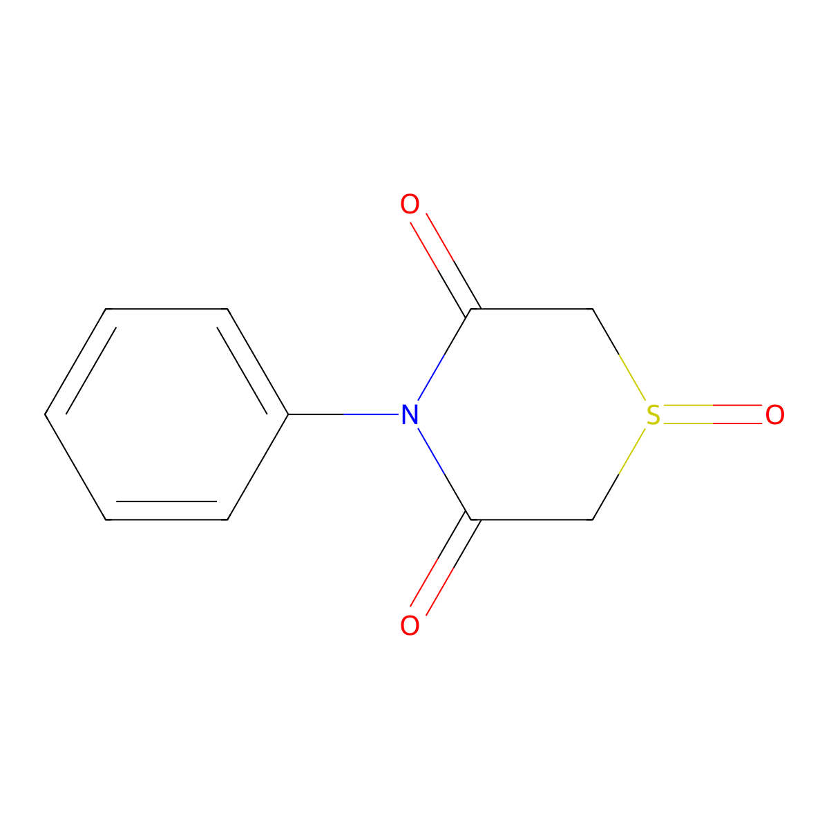 1-Oxo-4-phenyl-1,4-thiazinane-3,5-dione molecular structure, CAS 338953-58-5