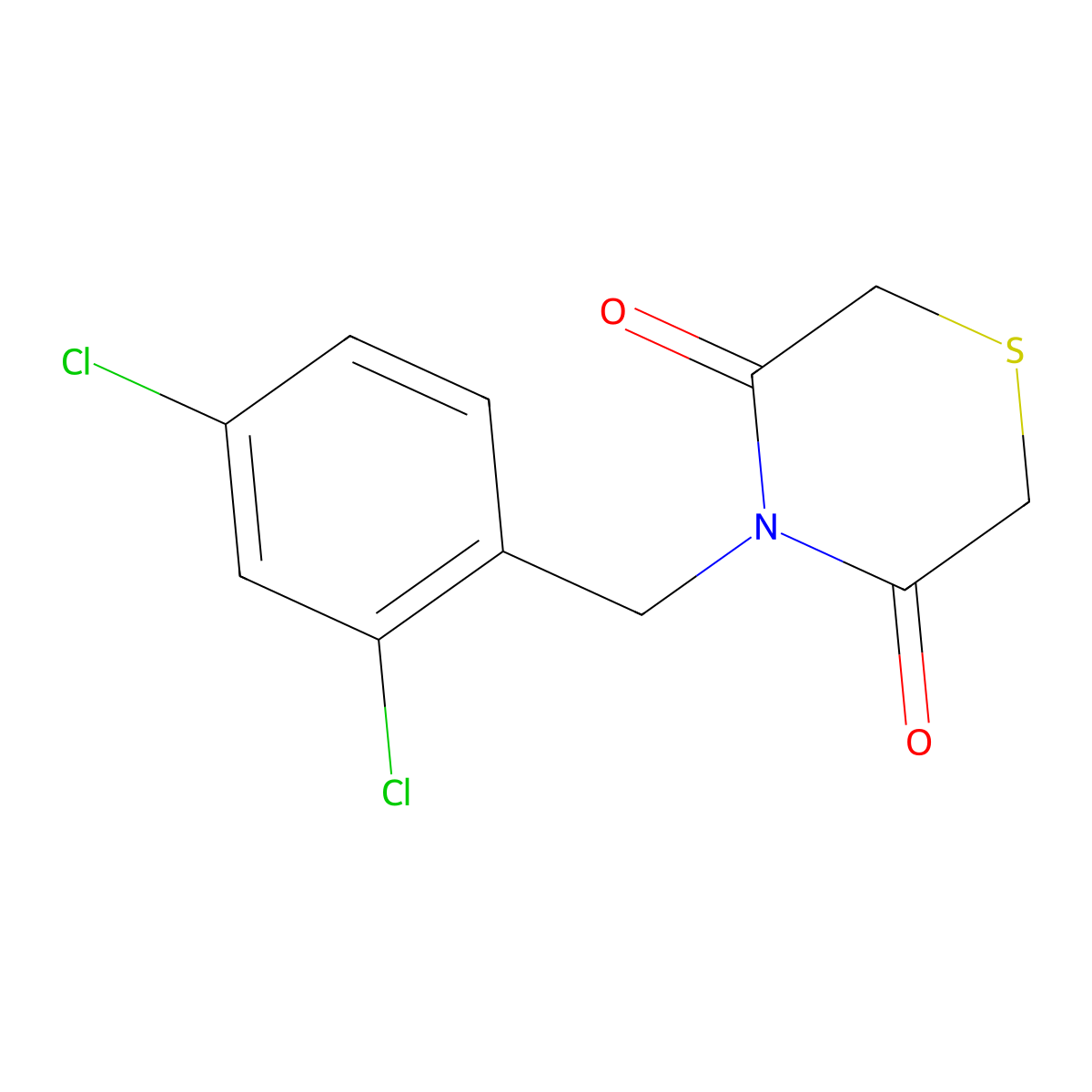 4-[(2,4-Dichlorophenyl)methyl]thiomorpholine-3,5-dione molecular structure, CAS 338953-59-6