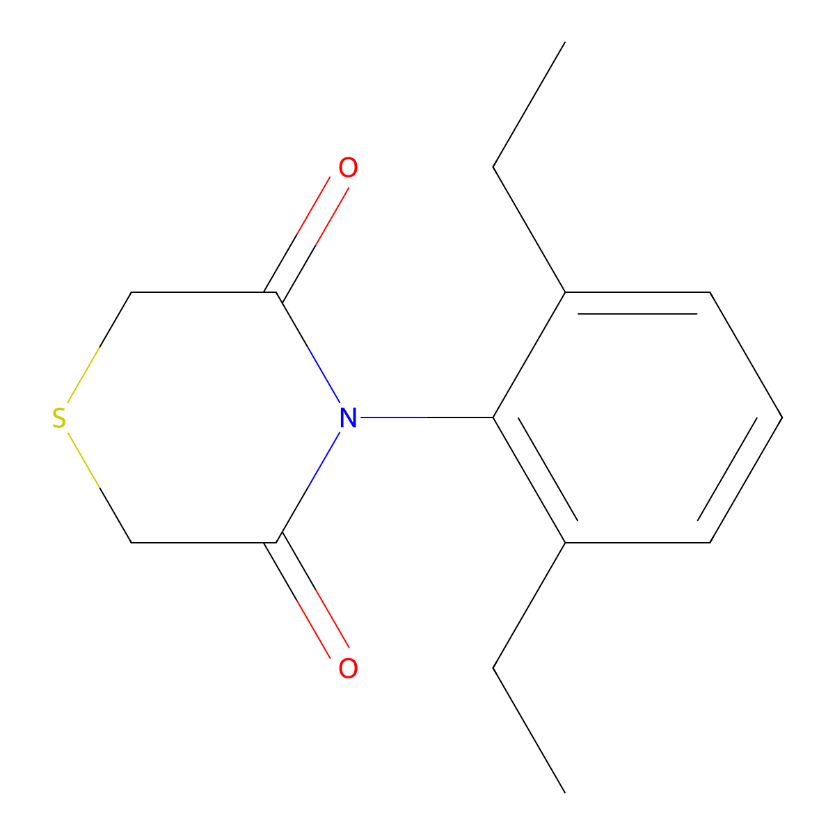 4-(2,6-Diethylphenyl)thiomorpholine-3,5-dione molecular structure, CAS 338953-60-9