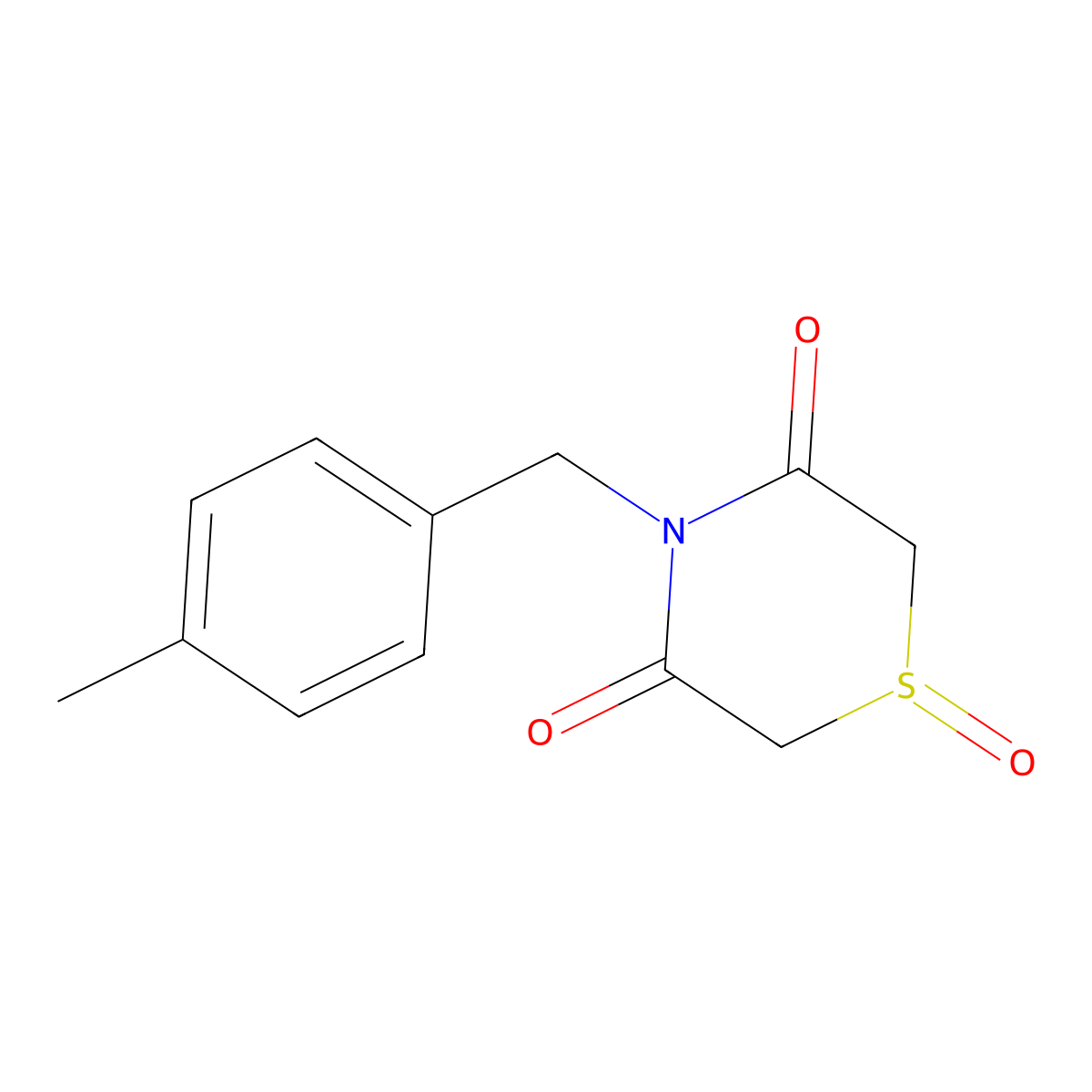 4-(4-Methylbenzyl)-1lambda~4~,4-thiazinane-1,3,5-trione molecular structure, CAS 338953-68-7