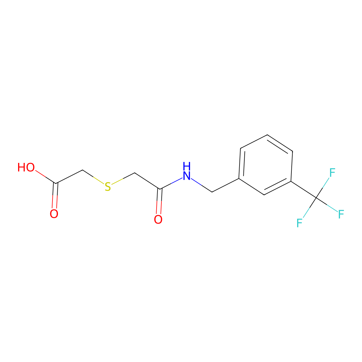 2-[(2-Oxo-2-{[3-(trifluoromethyl)benzyl]amino}ethyl)sulfanyl]acetic acid molecular structure, CAS 338953-72-3