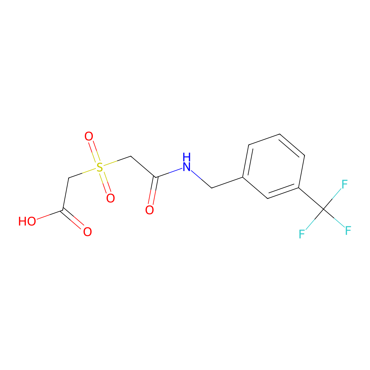 2-[(2-Oxo-2-{[3-(trifluoromethyl)benzyl]amino}ethyl)sulfonyl]acetic acid molecular structure, CAS 338953-89-2