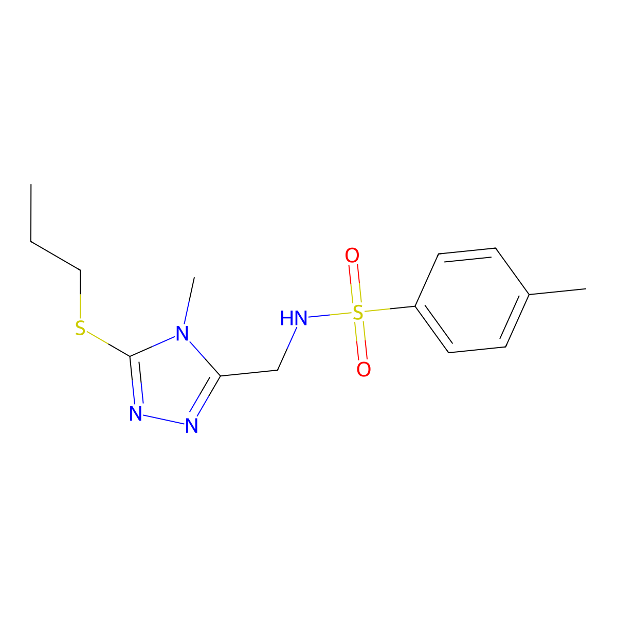 4-methyl-N-{[4-methyl-5-(propylsulfanyl)-4H-1,2,4-triazol-3-yl]methyl}benzenesulfonamide molecular structure, CAS 338953-99-4