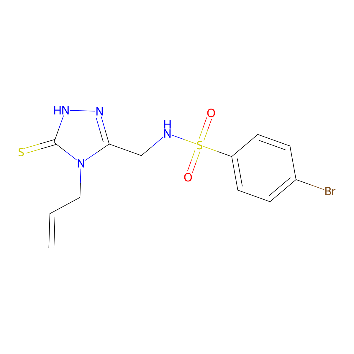 N-[(4-allyl-5-sulfanyl-4H-1,2,4-triazol-3-yl)methyl]-4-bromobenzenesulfonamide molecular structure, CAS 338954-09-9