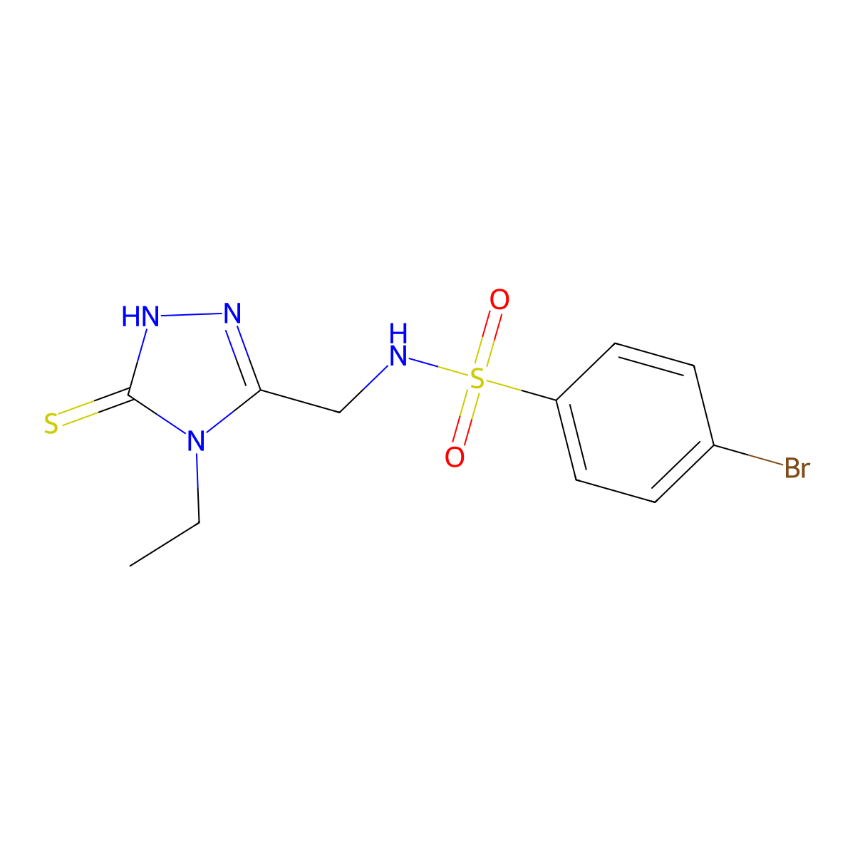 4-bromo-N-[(4-ethyl-5-sulfanyl-4H-1,2,4-triazol-3-yl)methyl]benzenesulfonamide molecular structure, CAS 338954-10-2