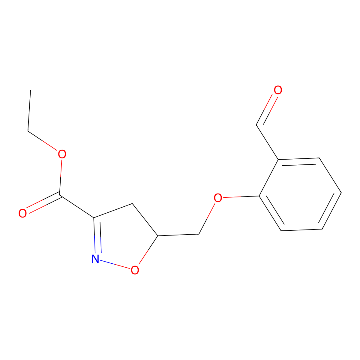 Ethyl 5-[(2-formylphenoxy)methyl]-4,5-dihydro-1,2-oxazole-3-carboxylate molecular structure, CAS 338954-17-9