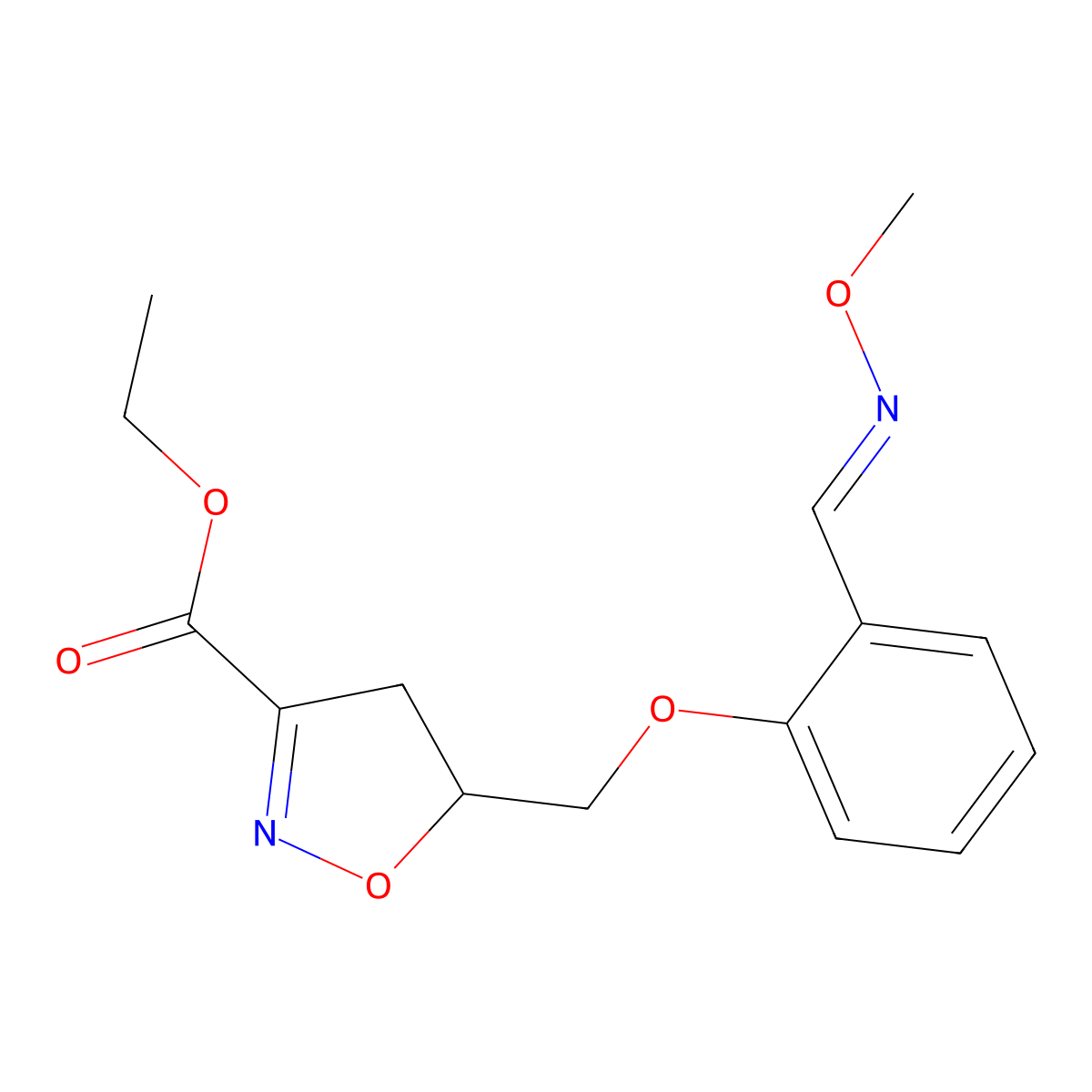 ethyl 5-({2-[(1E)-(methoxyimino)methyl]phenoxy}methyl)-4,5-dihydro-1,2-oxazole-3-carboxylate molecular structure, CAS 338954-21-5
