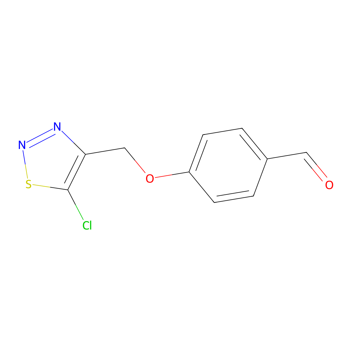 4-[(5-Chloro-1,2,3-thiadiazol-4-yl)methoxy]-benzenecarbaldehyde molecular structure, CAS 338954-22-6