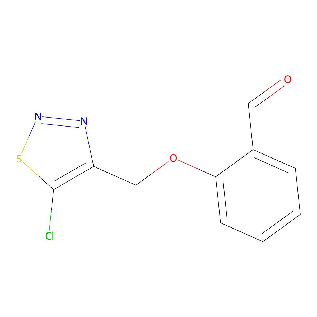 2-[(5-Chloro-1,2,3-thiadiazol-4-yl)methoxy]benzenecarbaldehyde molecular structure, CAS 338954-26-0