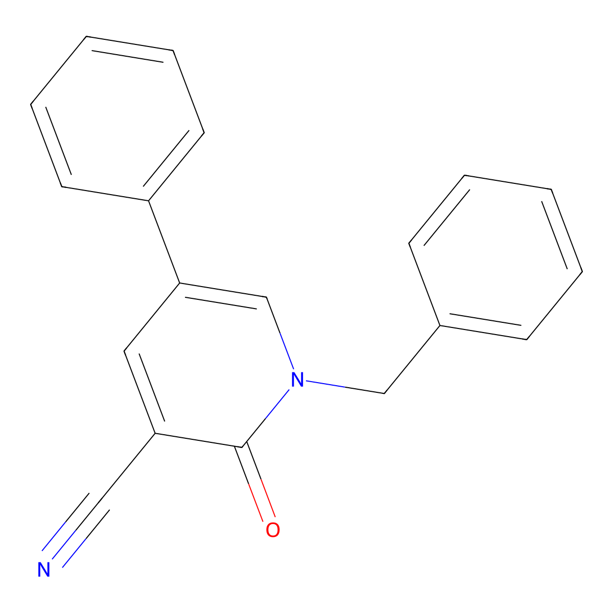 1-Benzyl-2-oxo-5-phenyl-1,2-dihydro-3-pyridinecarbonitrile molecular structure, CAS 338954-56-6