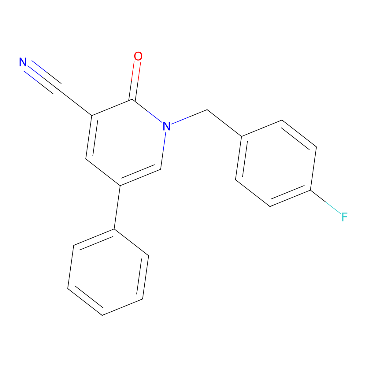 1-(4-Fluorobenzyl)-2-oxo-5-phenyl-1,2-dihydro-3-pyridinecarbonitrile molecular structure, CAS 338954-59-9