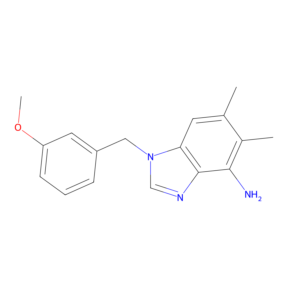 1-(3-methoxybenzyl)-5,6-dimethyl-1H-1,3-benzimidazol-4-amine molecular structure, CAS 338954-65-7