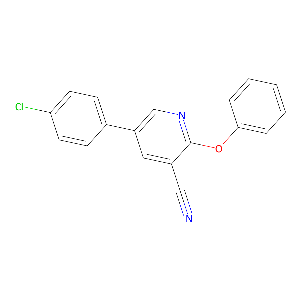 5-(4-Chlorophenyl)-2-phenoxypyridine-3-carbonitrile molecular structure, CAS 338954-68-0