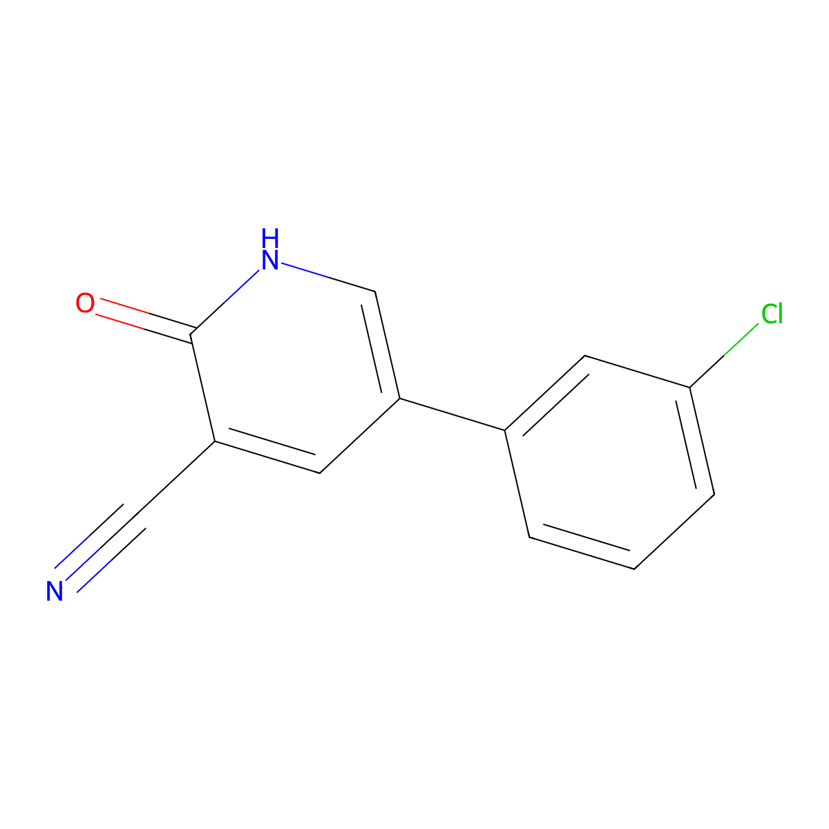 5-(3-Chlorophenyl)-2-oxo-1,2-dihydro-3-pyridinecarbonitrile molecular structure, CAS 338954-76-0