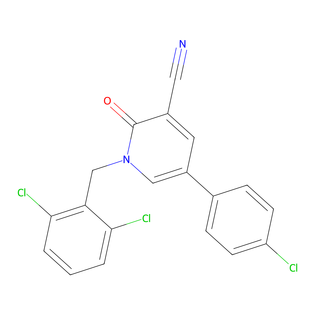5-(4-Chlorophenyl)-1-(2,6-dichlorobenzyl)-2-oxo-1,2-dihydro-3-pyridinecarbonitrile molecular structure, CAS 338954-79-3