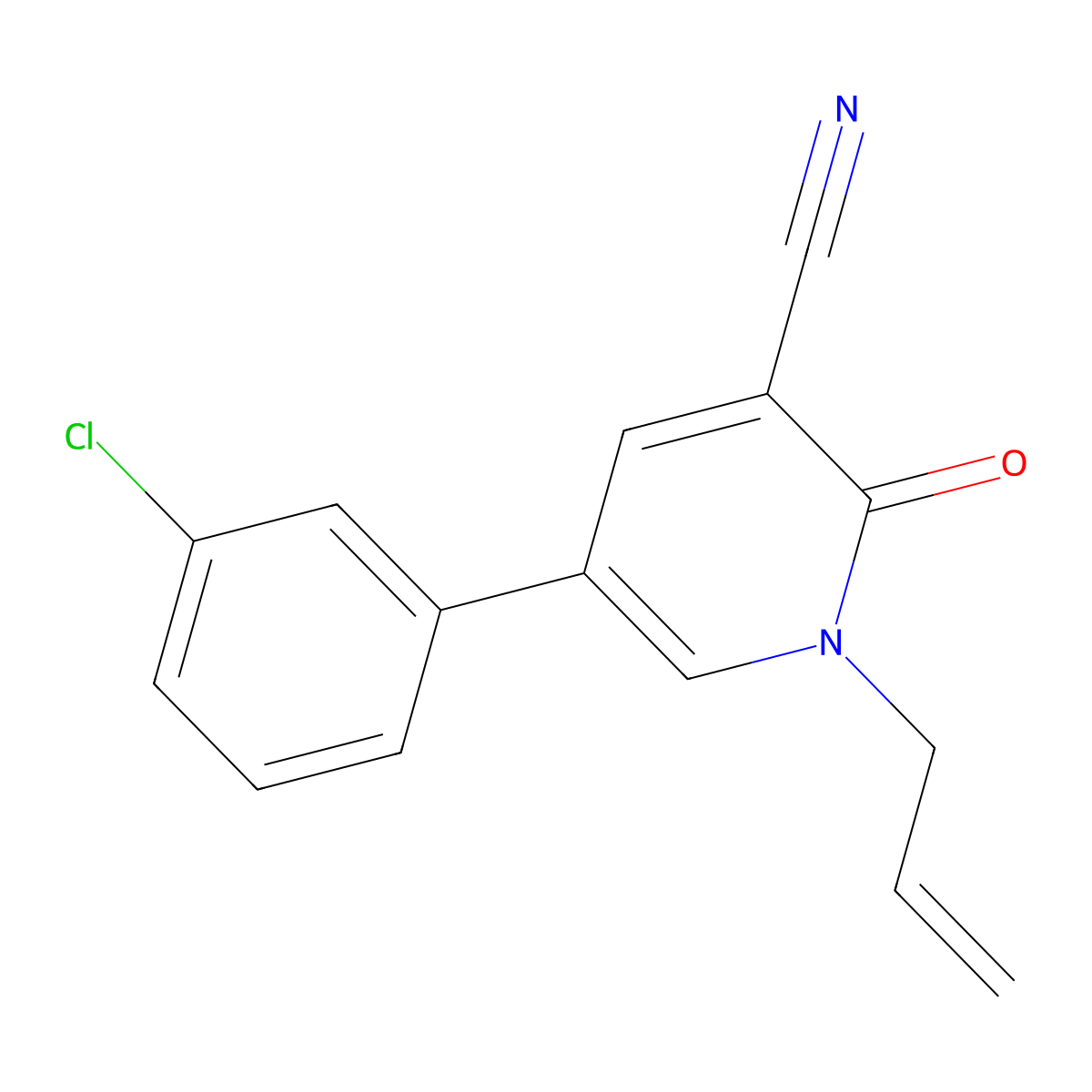 1-Allyl-5-(3-chlorophenyl)-2-oxo-1,2-dihydro-3-pyridinecarbonitrile molecular structure, CAS 338954-89-5