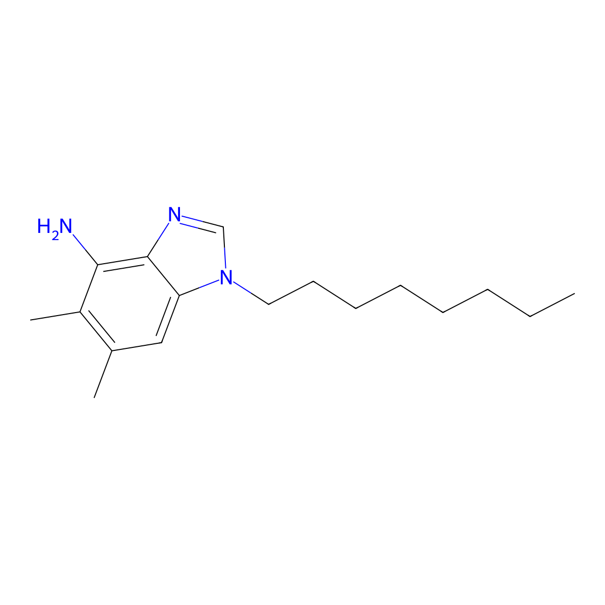 5,6-Dimethyl-1-octyl-4-benzimidazolamine molecular structure, CAS 338954-98-6