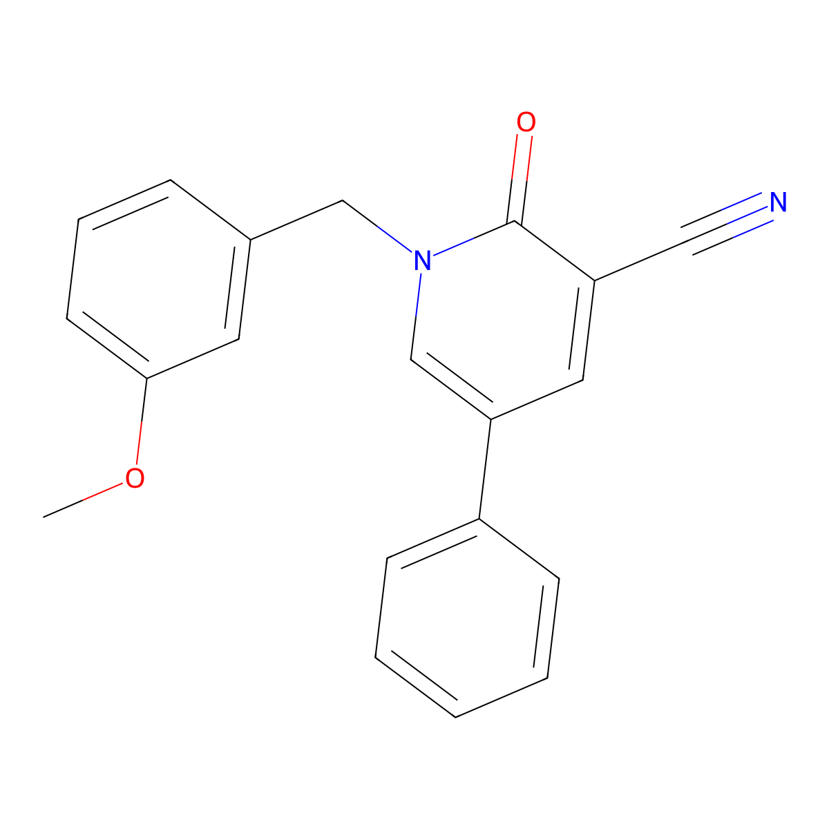 1-(3-Methoxybenzyl)-2-oxo-5-phenyl-1,2-dihydro-3-pyridinecarbonitrile molecular structure, CAS 338955-37-6