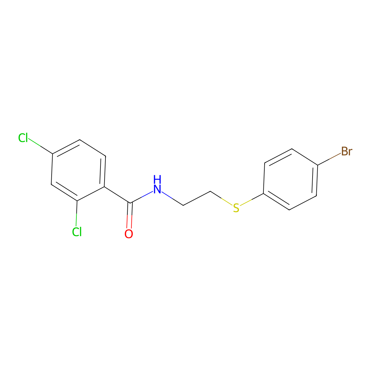 N-{2-[(4-bromophenyl)sulfanyl]ethyl}-2,4-dichlorobenzenecarboxamide molecular structure, CAS 338955-68-3