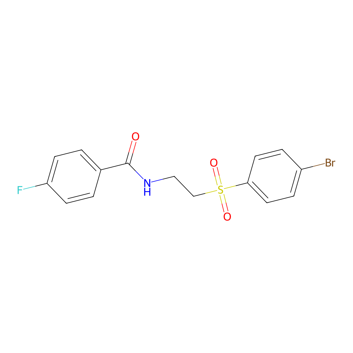 N-{2-[(4-bromophenyl)sulfonyl]ethyl}-4-fluorobenzenecarboxamide molecular structure, CAS 338955-72-9