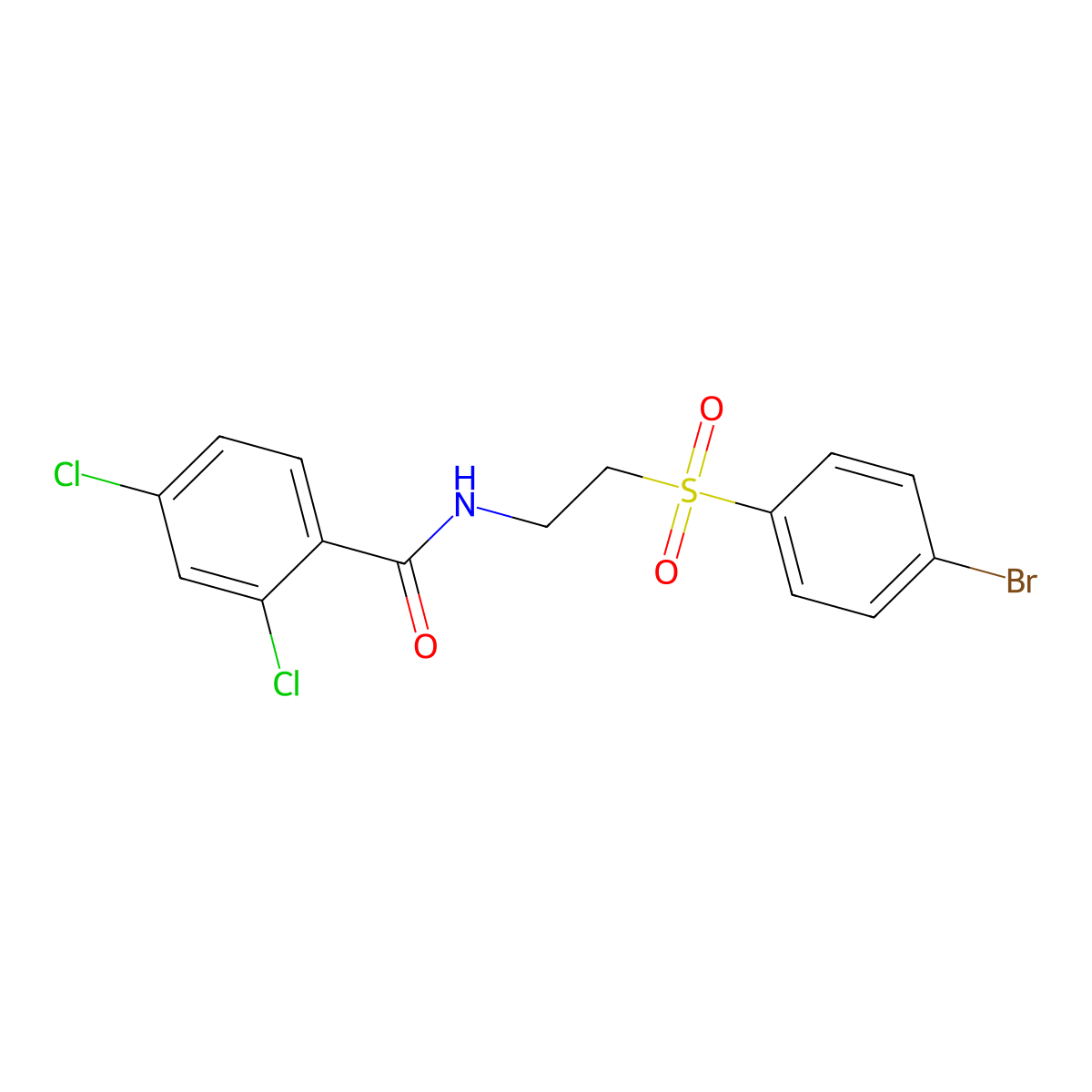 N-{2-[(4-bromophenyl)sulfonyl]ethyl}-2,4-dichlorobenzenecarboxamide molecular structure, CAS 338955-75-2