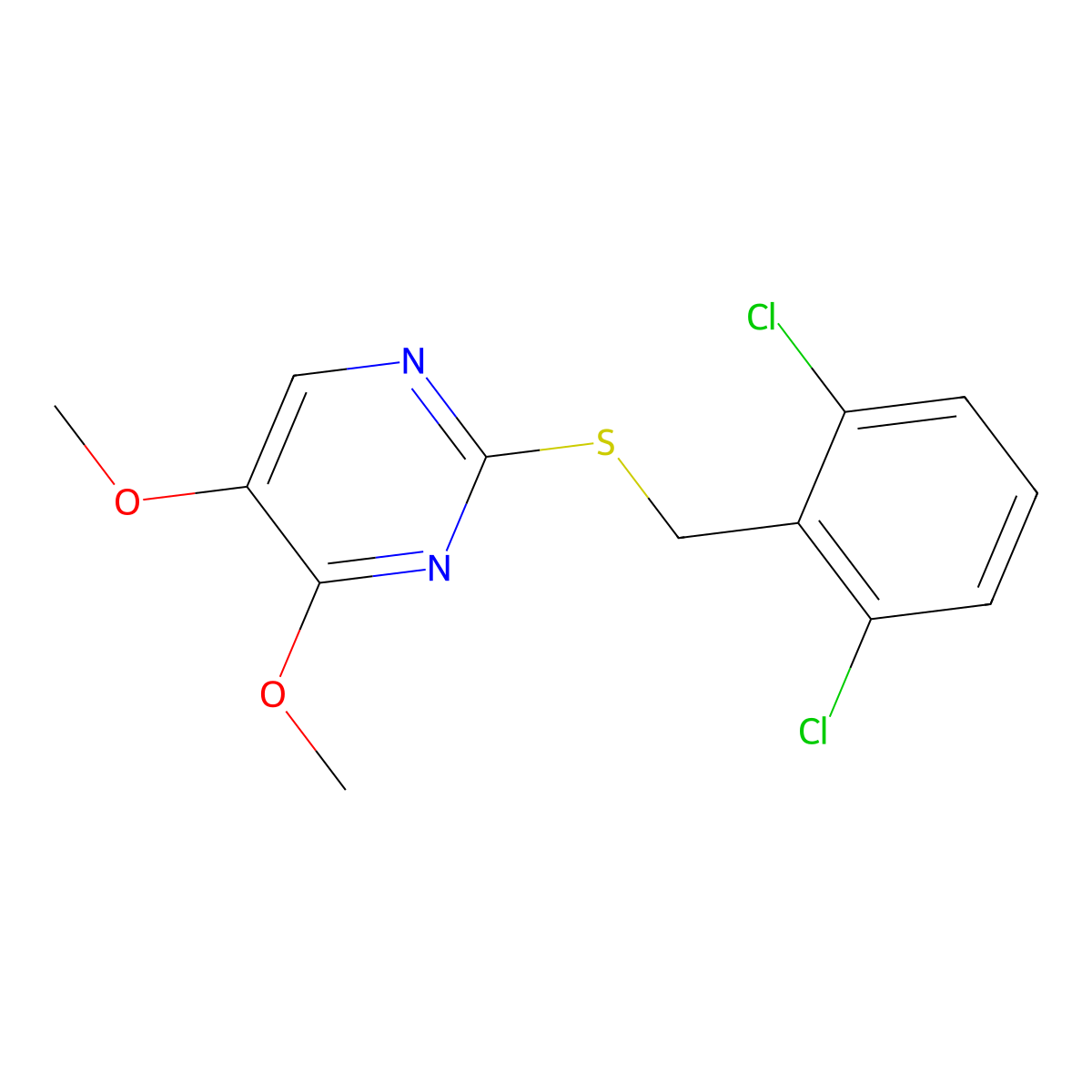 2-[(2,6-Dichlorobenzyl)sulfanyl]-4,5-dimethoxypyrimidine molecular structure, CAS 338955-84-3