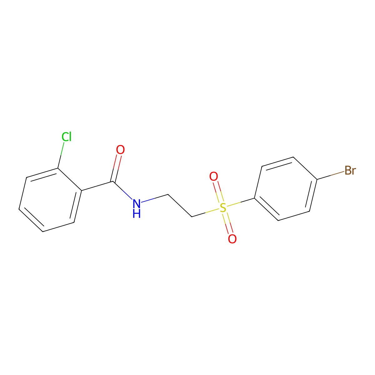 N-{2-[(4-bromophenyl)sulfonyl]ethyl}-2-chlorobenzenecarboxamide molecular structure, CAS 338956-07-3
