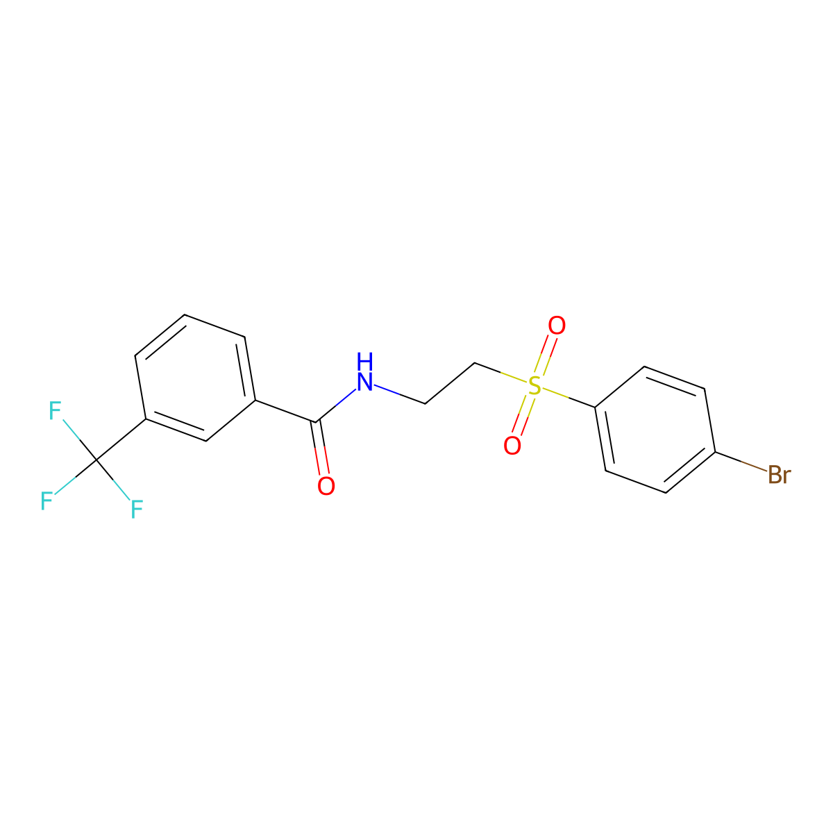 N-{2-[(4-bromophenyl)sulfonyl]ethyl}-3-(trifluoromethyl)benzenecarboxamide molecular structure, CAS 338956-10-8