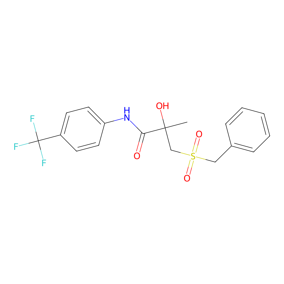 3-(benzylsulfonyl)-2-hydroxy-2-methyl-N-[4-(trifluoromethyl)phenyl]propanamide molecular structure, CAS 338956-15-3