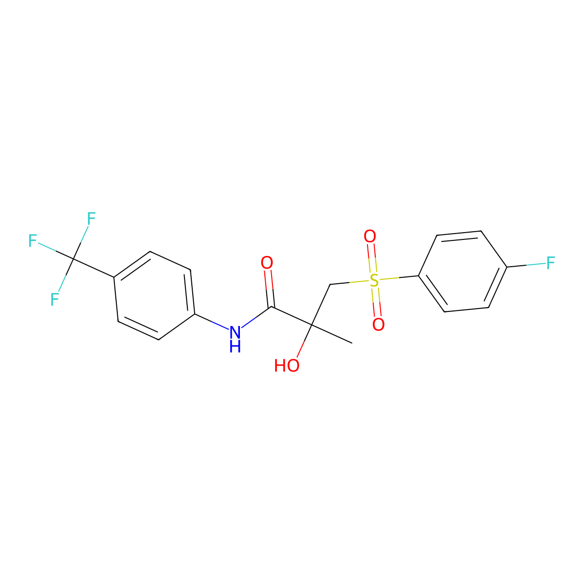 3-[(4-fluorophenyl)sulfonyl]-2-hydroxy-2-methyl-N-[4-(trifluoromethyl)phenyl]propanamide molecular structure, CAS 338956-16-4
