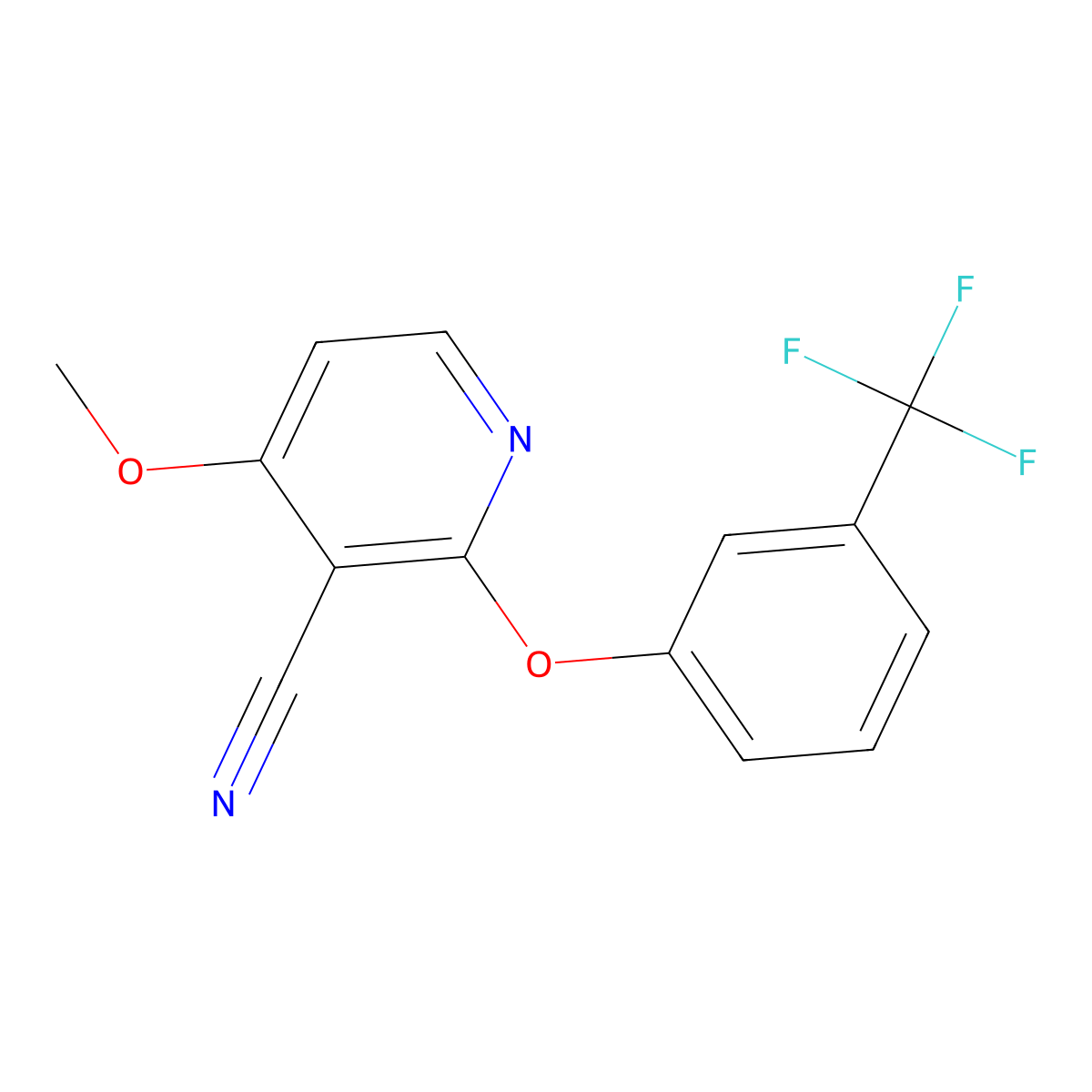 4-Methoxy-2-[3-(trifluoromethyl)phenoxy]pyridine-3-carbonitrile molecular structure, CAS 338956-34-6