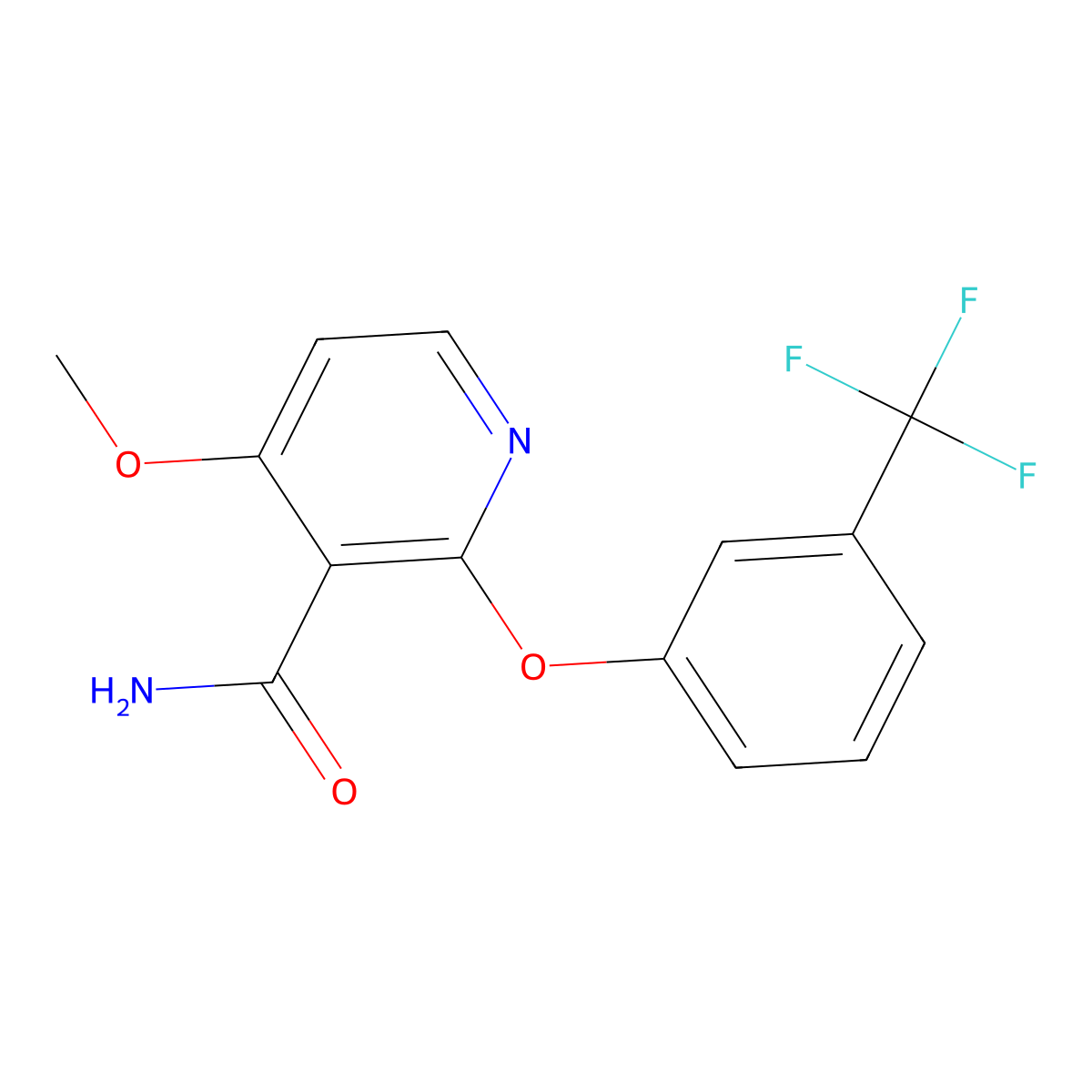 4-Methoxy-2-[3-(trifluoromethyl)phenoxy]pyridine-3-carboxamide molecular structure, CAS 338956-45-9