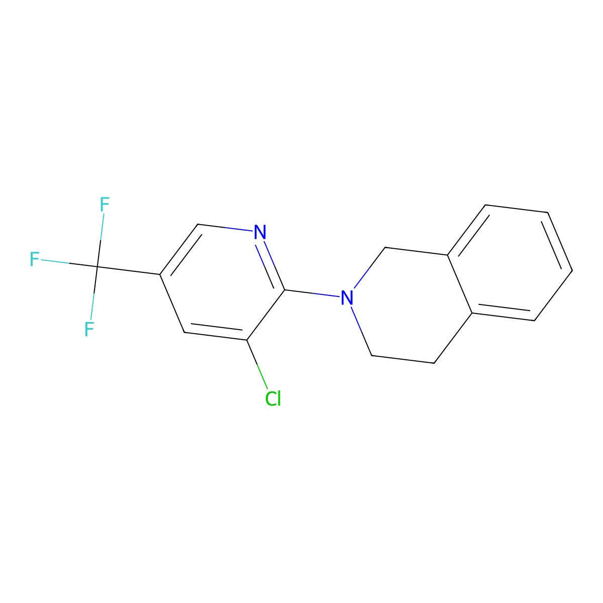 2-[3-Chloro-5-(trifluoromethyl)-2-pyridinyl]-1,2,3,4-tetrahydroisoquinoline molecular structure, CAS 338956-56-2