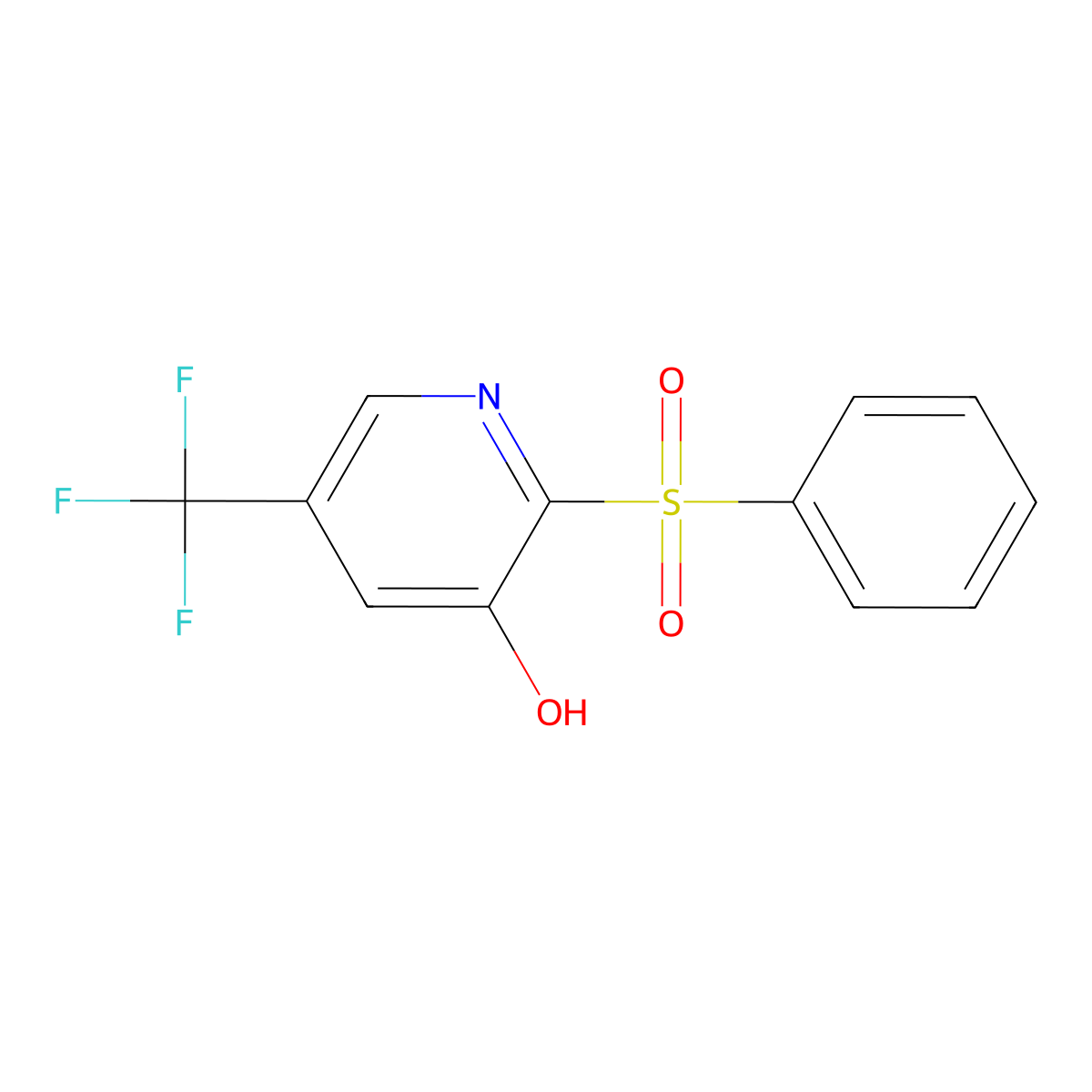 2-(Benzenesulfonyl)-5-(trifluoromethyl)pyridin-3-ol molecular structure, CAS 338956-57-3