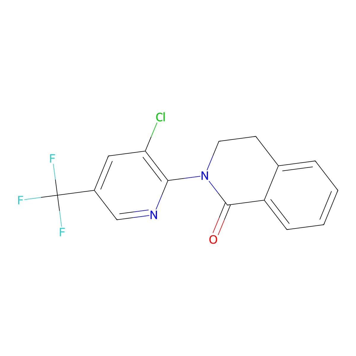 2-[3-chloro-5-(trifluoromethyl)-2-pyridinyl]-3,4-dihydro-1(2H)-isoquinolinone molecular structure, CAS 338956-66-4